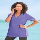 Plus Size Cotton Ultimate V-Neck Tee image number null