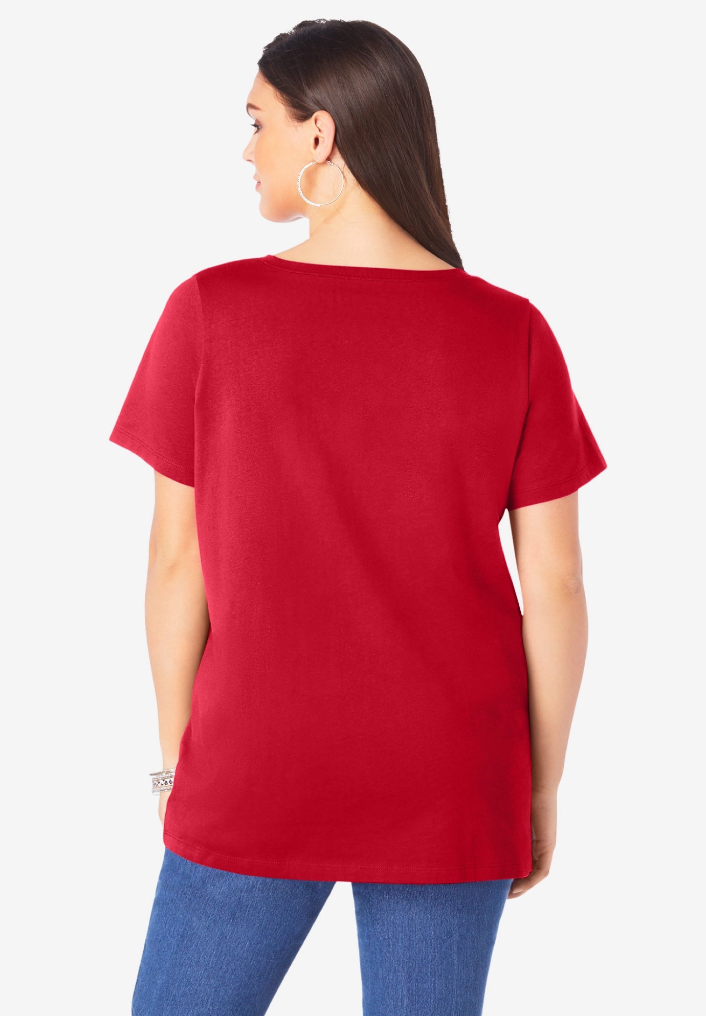 Plus Size Cotton Ultimate V-Neck Tee image number 1