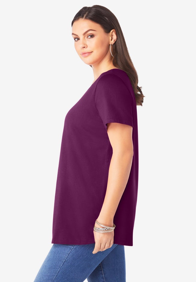 Plus Size Cotton Ultimate V-Neck Tee image number 2