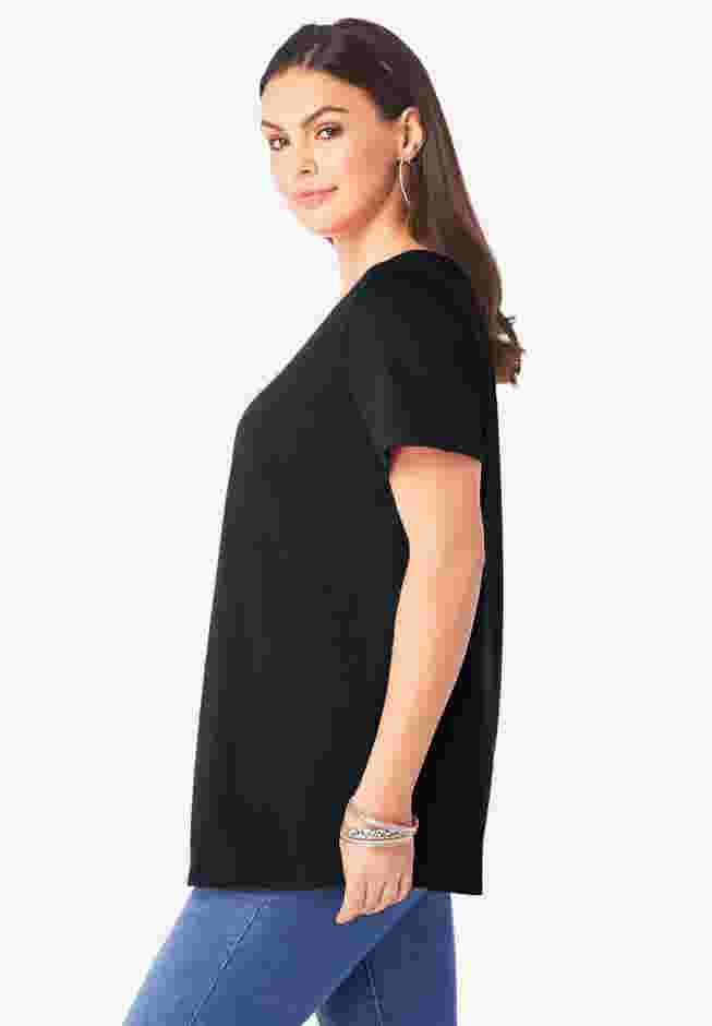 Plus Size Cotton Ultimate V-Neck Tee image number 2
