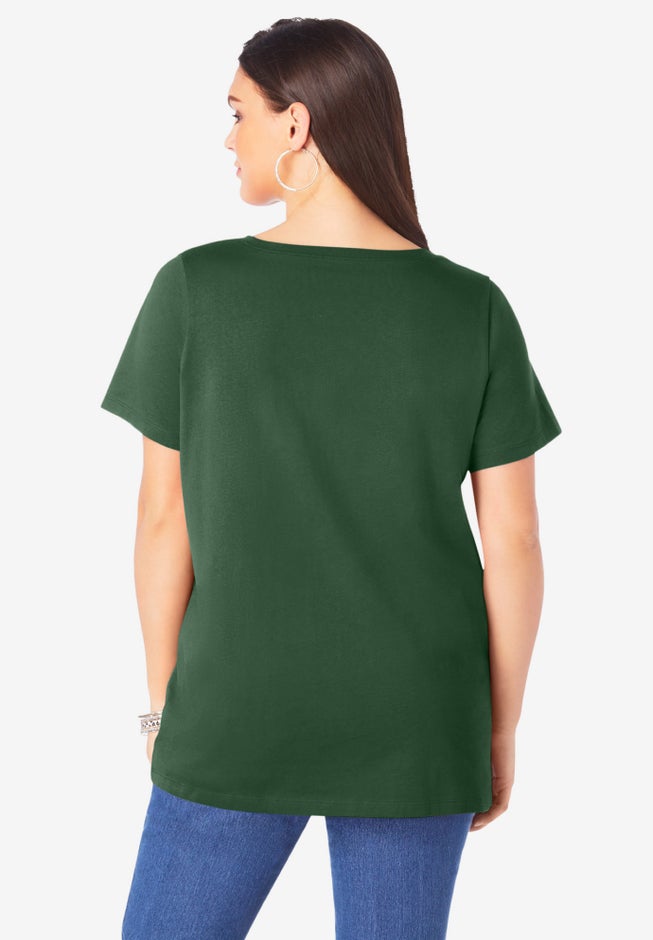 Plus Size Cotton Ultimate V-Neck Tee image number 1