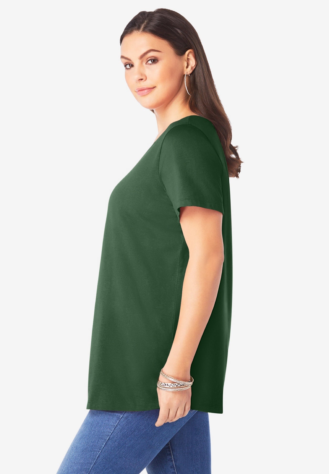 Plus Size Cotton Ultimate V-Neck Tee image number 2