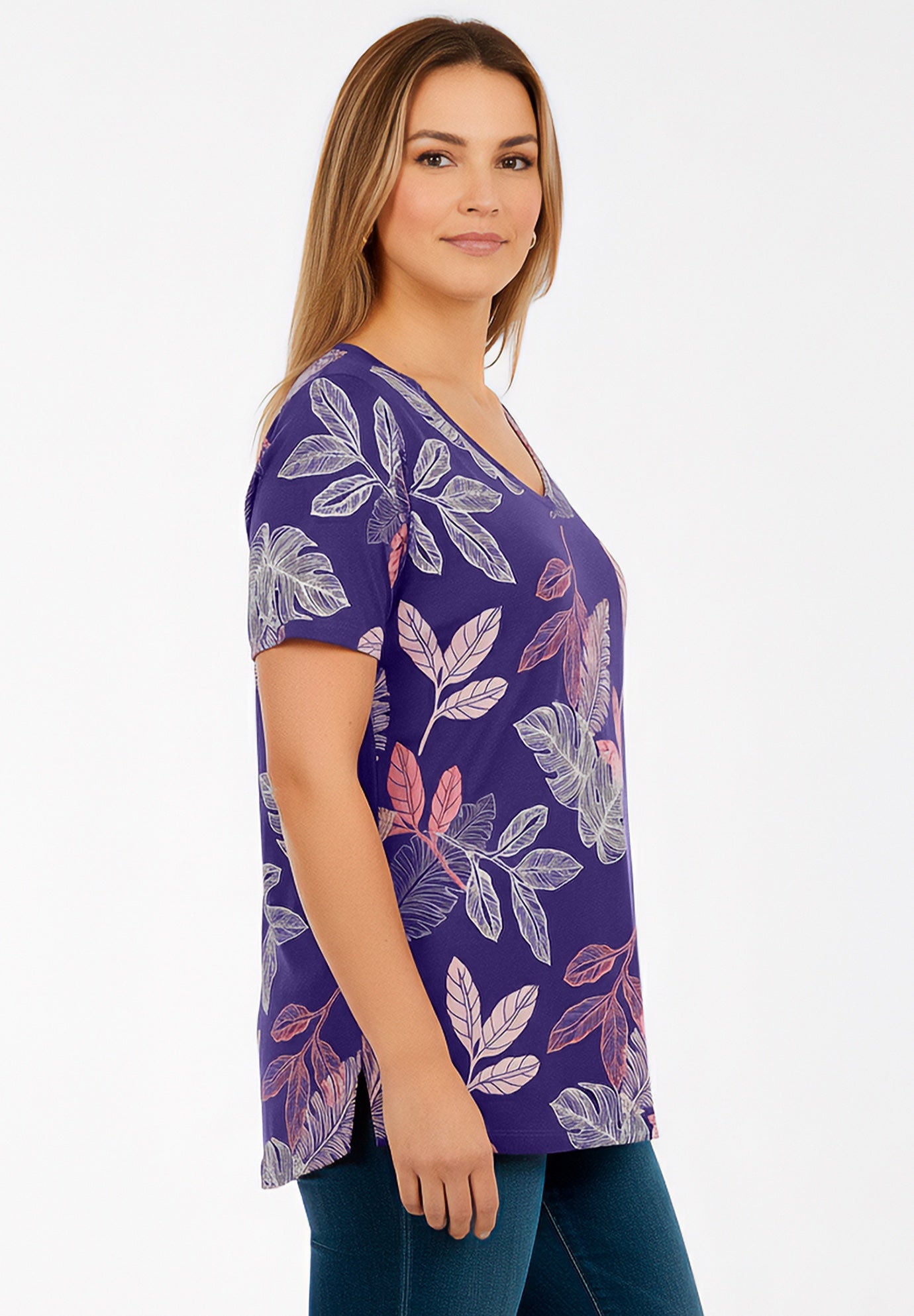 Plus Size Cotton Ultimate V-Neck Tee image number 2