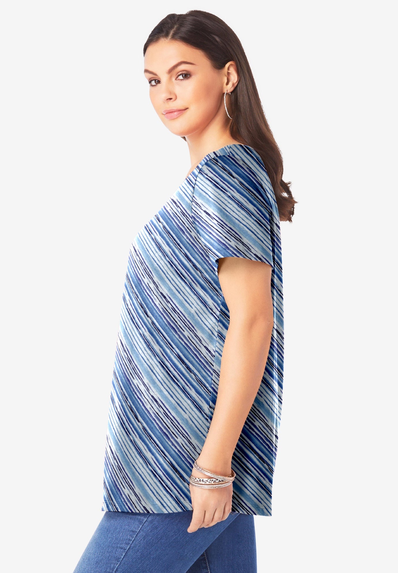 Plus Size Cotton Ultimate V-Neck Tee image number 2