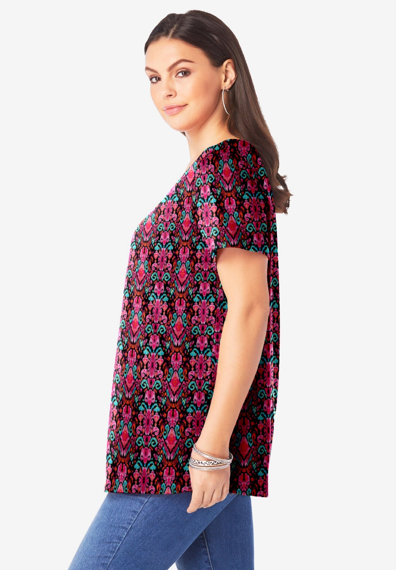 Plus Size Cotton Ultimate V-Neck Tee image number 2