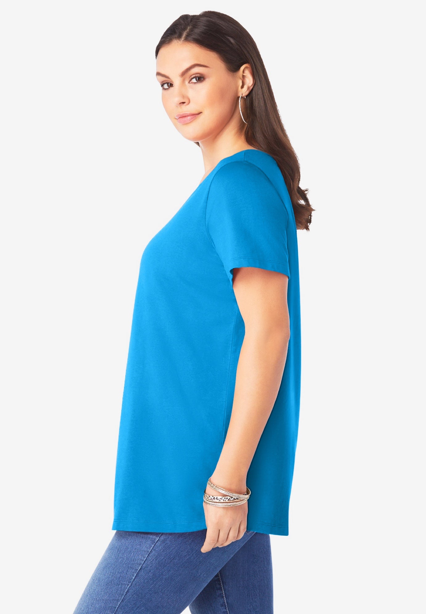 Plus Size Cotton Ultimate V-Neck Tee image number 2