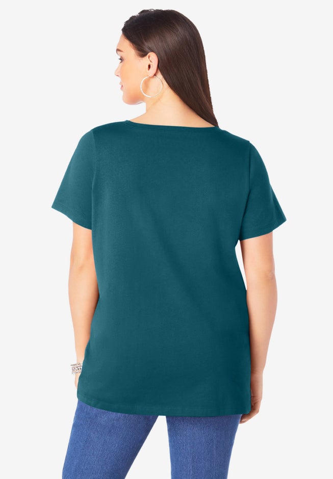 Plus Size Cotton Ultimate V-Neck Tee image number 1