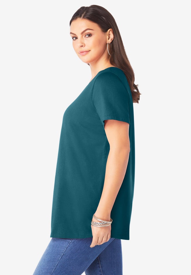 Plus Size Cotton Ultimate V-Neck Tee image number 2