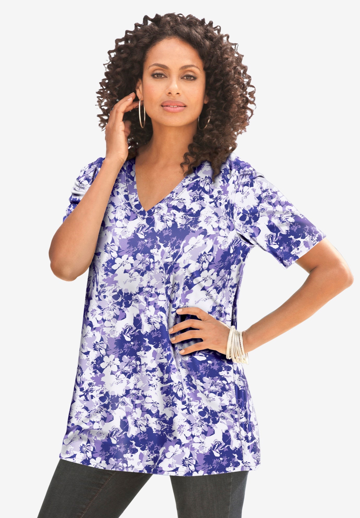 Plus Size Cotton Ultimate V-Neck Tee image number 0