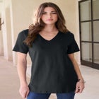 Plus Size Cotton Ultimate V-Neck Tee image number null