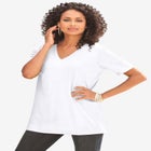 Plus Size Cotton Ultimate V-Neck Tee image number null