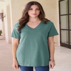 Plus Size Cotton Ultimate V-Neck Tee image number null