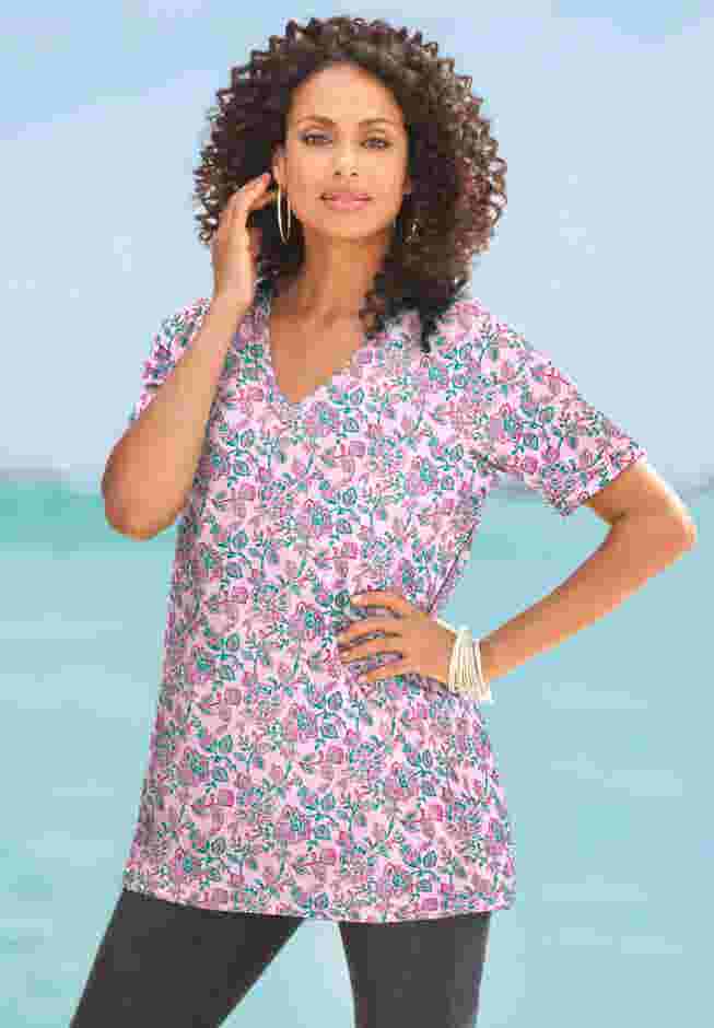 Plus Size Cotton Ultimate V-Neck Tee image number 0