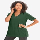 Plus Size Cotton Ultimate V-Neck Tee image number null