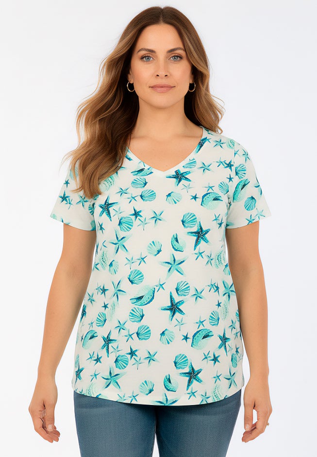 Plus Size Cotton Ultimate V-Neck Tee image number 1