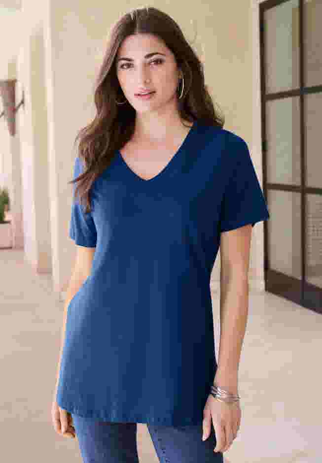 Plus Size Cotton Ultimate V-Neck Tee image number 0