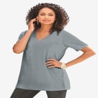 Plus Size Cotton Ultimate V-Neck Tee image number null