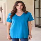 Plus Size Cotton Ultimate V-Neck Tee image number null