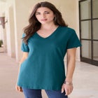 Plus Size Cotton Ultimate V-Neck Tee image number null