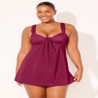 Shirred Sweetheart Two-Piece Swimdress image number 3