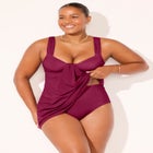 Shirred Sweetheart Two-Piece Swimdress image number 4