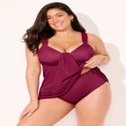 Shirred Sweetheart Two-Piece Swimdress image number 8