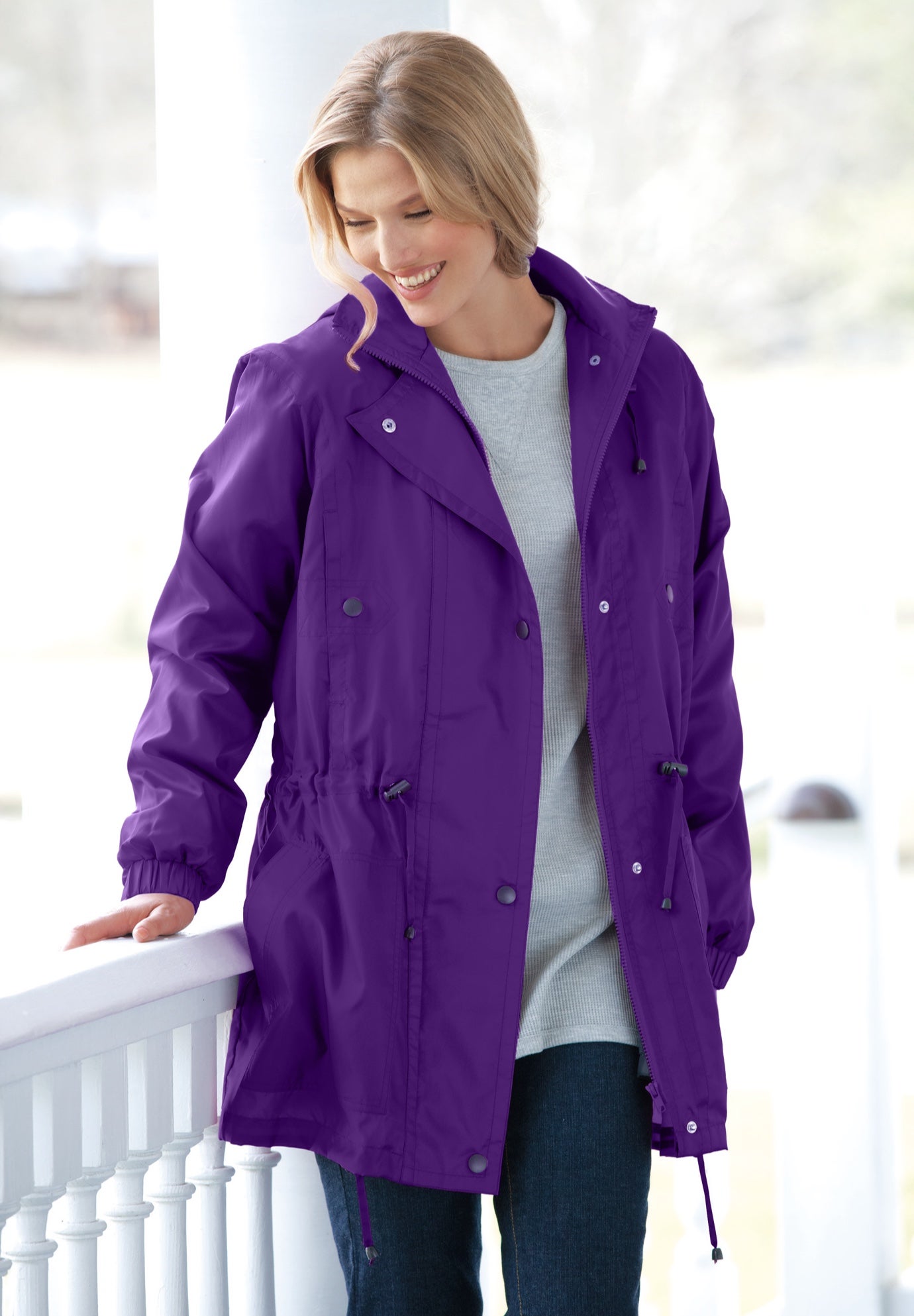 Taslon&reg; Anorak Jacket with Removable Fleece Lining image number 0