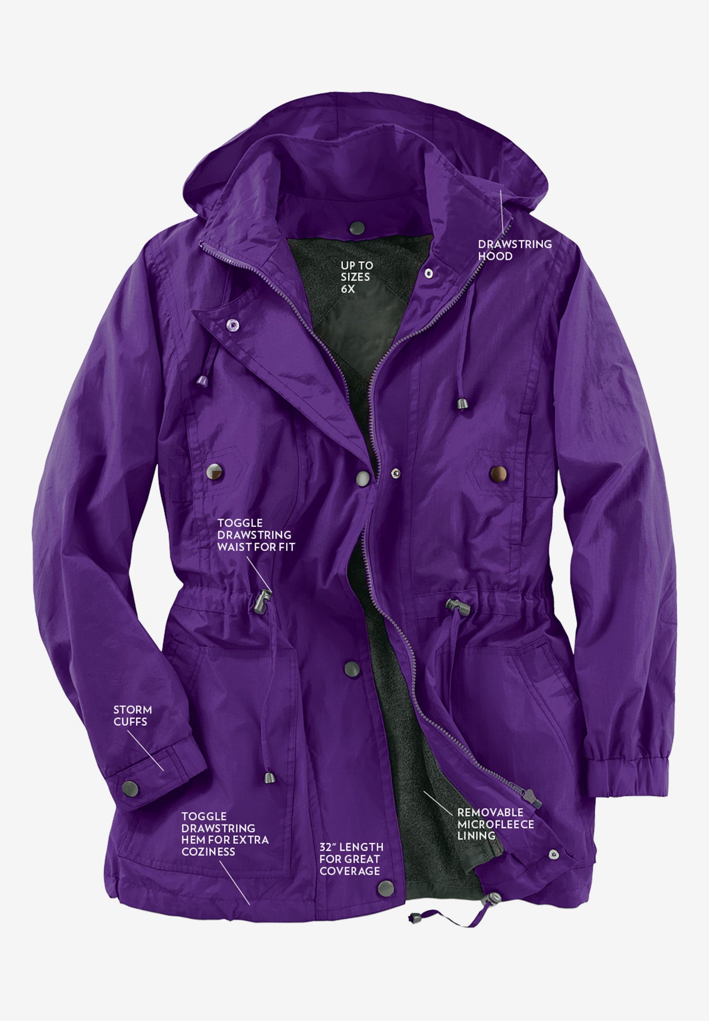 Fleece-Lined Taslon® Anorak image number 3