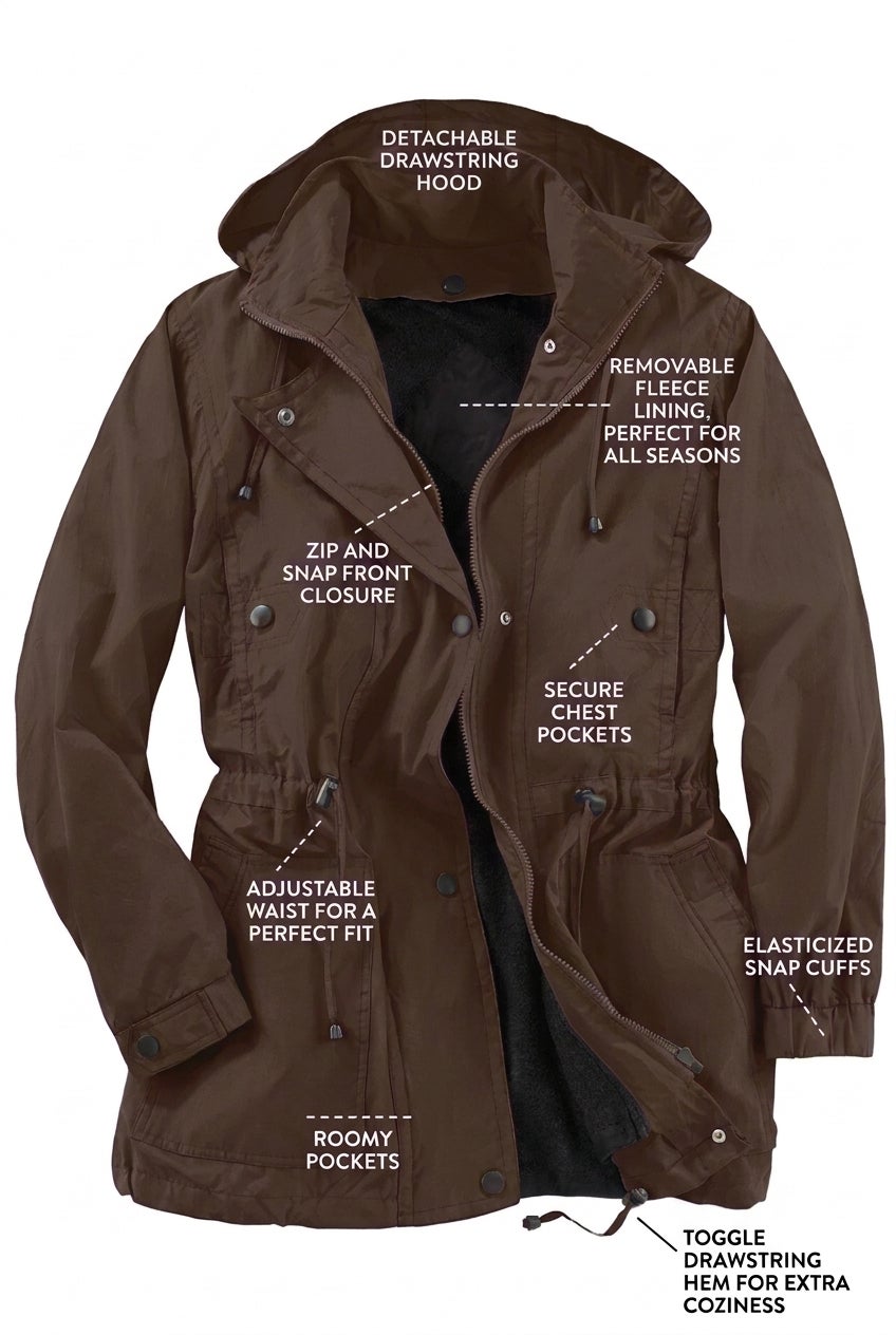 Taslon&reg; Anorak Jacket with Removable Fleece Lining image number 1
