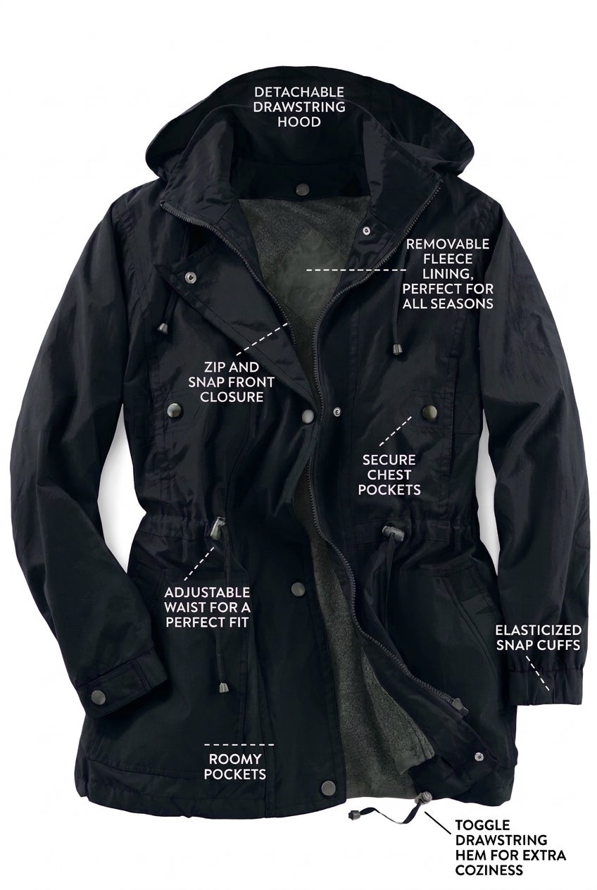 Taslon&reg; Anorak Jacket with Removable Fleece Lining image number 1