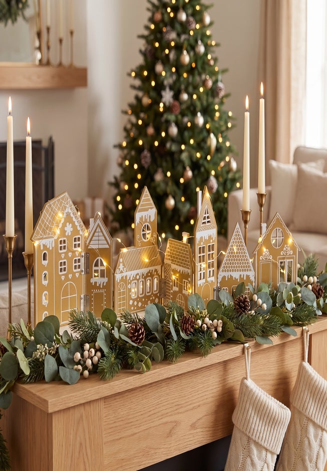 Pre-lit Folding Gingerbread House, Set of 2 image number 1