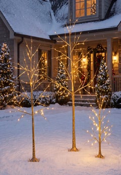 LED Gold Trees, Set of 3