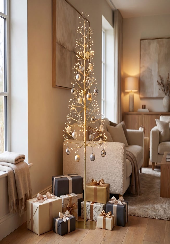 5 Ft. H Gold LED Starburst Tree image number 4