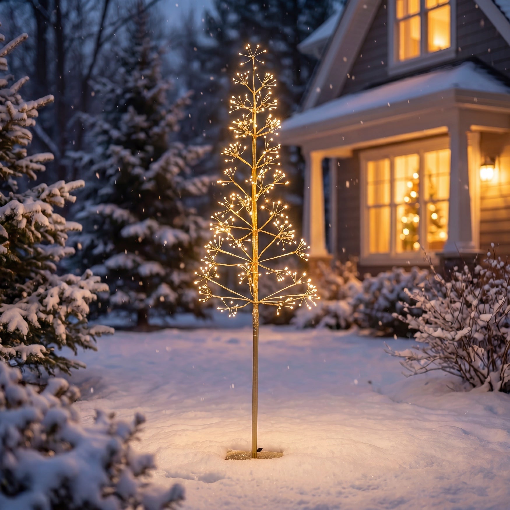 5 Ft. H Gold LED Starburst Tree image number 5