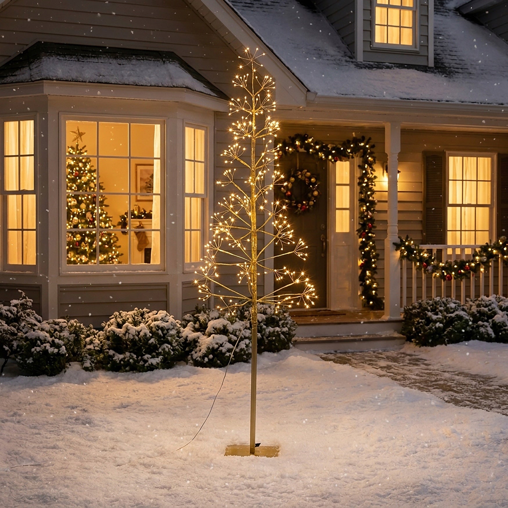 5 Ft. H Gold LED Starburst Tree image number 0