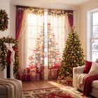 Christmas Tree Curtain panel, Set of 2 image number 0