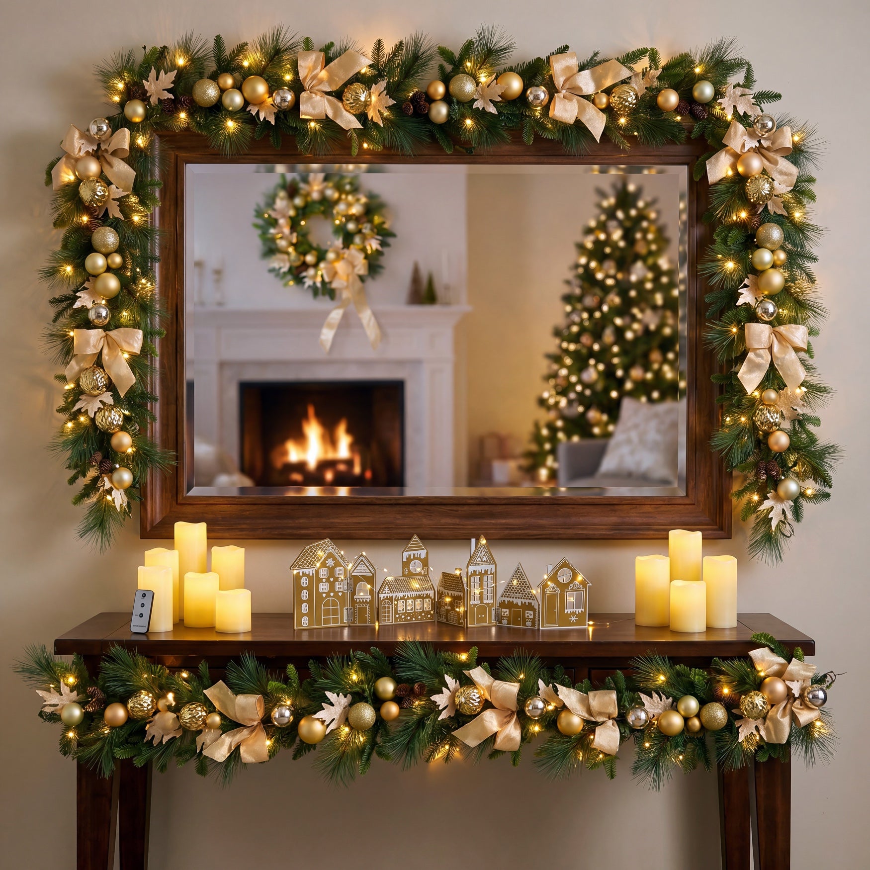 6 Ft. Pre-lit Nobel Gold Garland image number 9