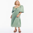 Lace-Trim Satin Midi Slip Dress image number 2