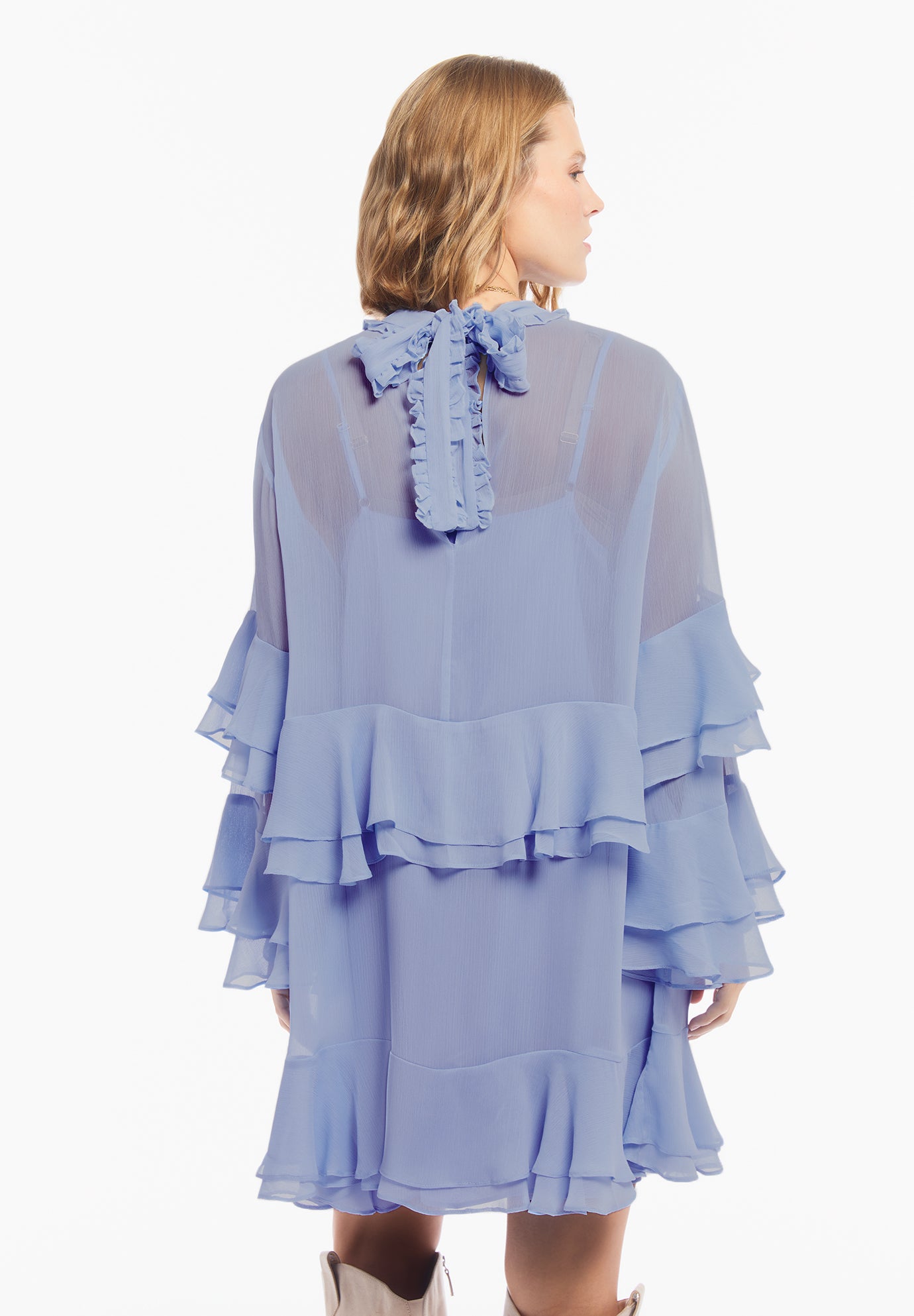 Ruffled Chiffon Mini Dress image number 1