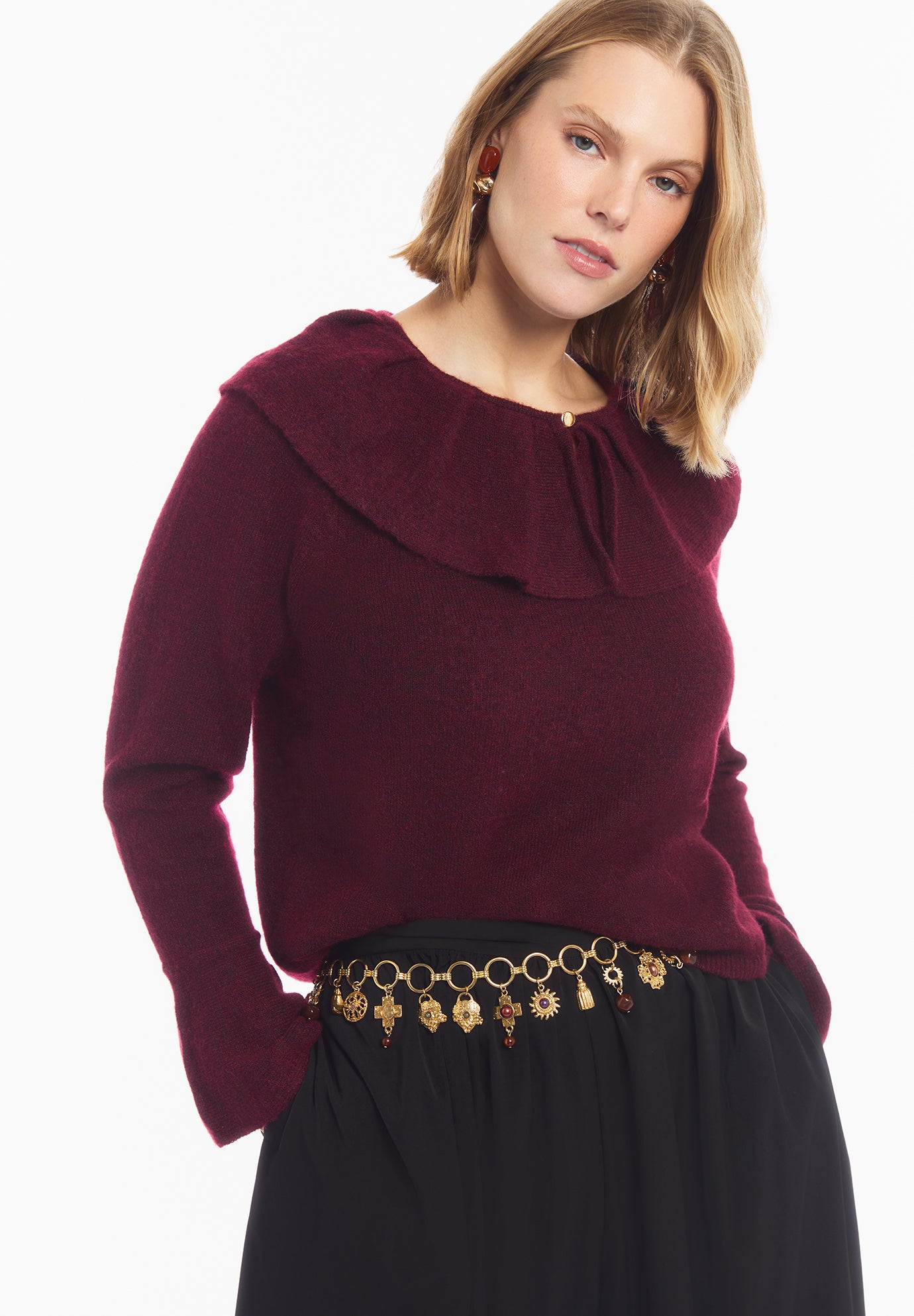 Ruffled Collar Sweater image number 3