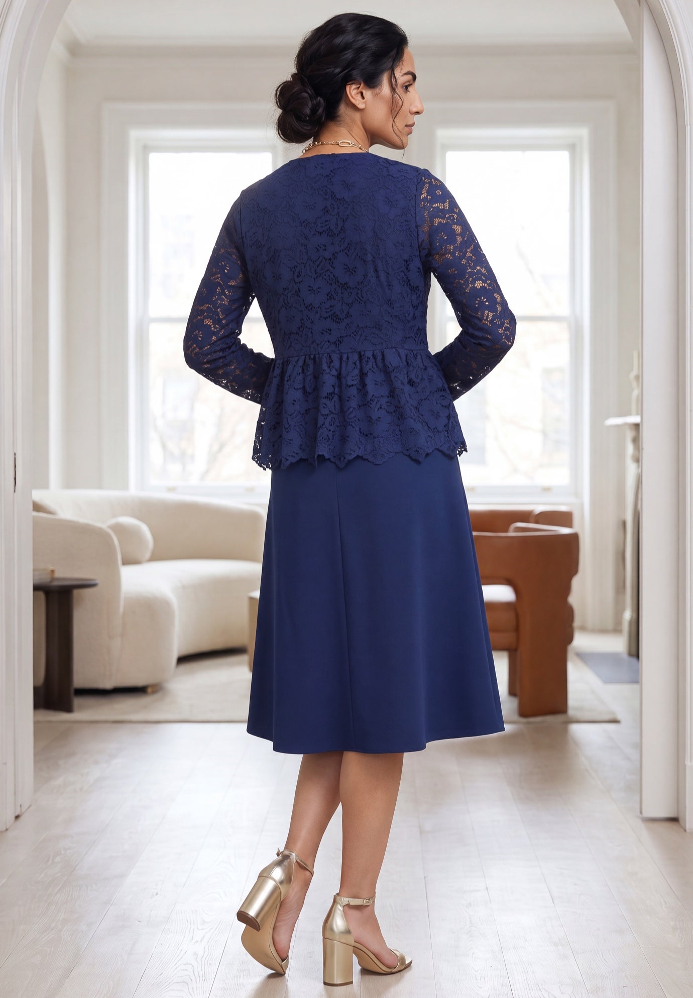 Peplum Lace Jacket Dress image number 1