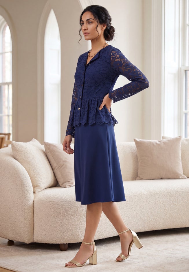 Peplum Lace Jacket Dress image number 2