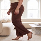 Stretch Faux Suede Flare Leg Pant image number 2