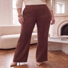 Stretch Faux Suede Flare Leg Pant image number 0