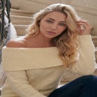 Plus Size Eyelash Off-the-Shoulder Sweater image number 1