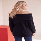 Plus Size Eyelash Off-the-Shoulder Sweater image number 1