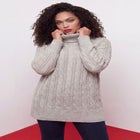 Plus Size Cozy Cable Turtleneck Sweater image number 0