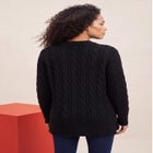 Plus Size Cozy Cable V-Neck Tunic Sweater image number 1