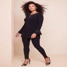 Plus Size Embellished Boatneck Bell Sleeve Tunic image number 3