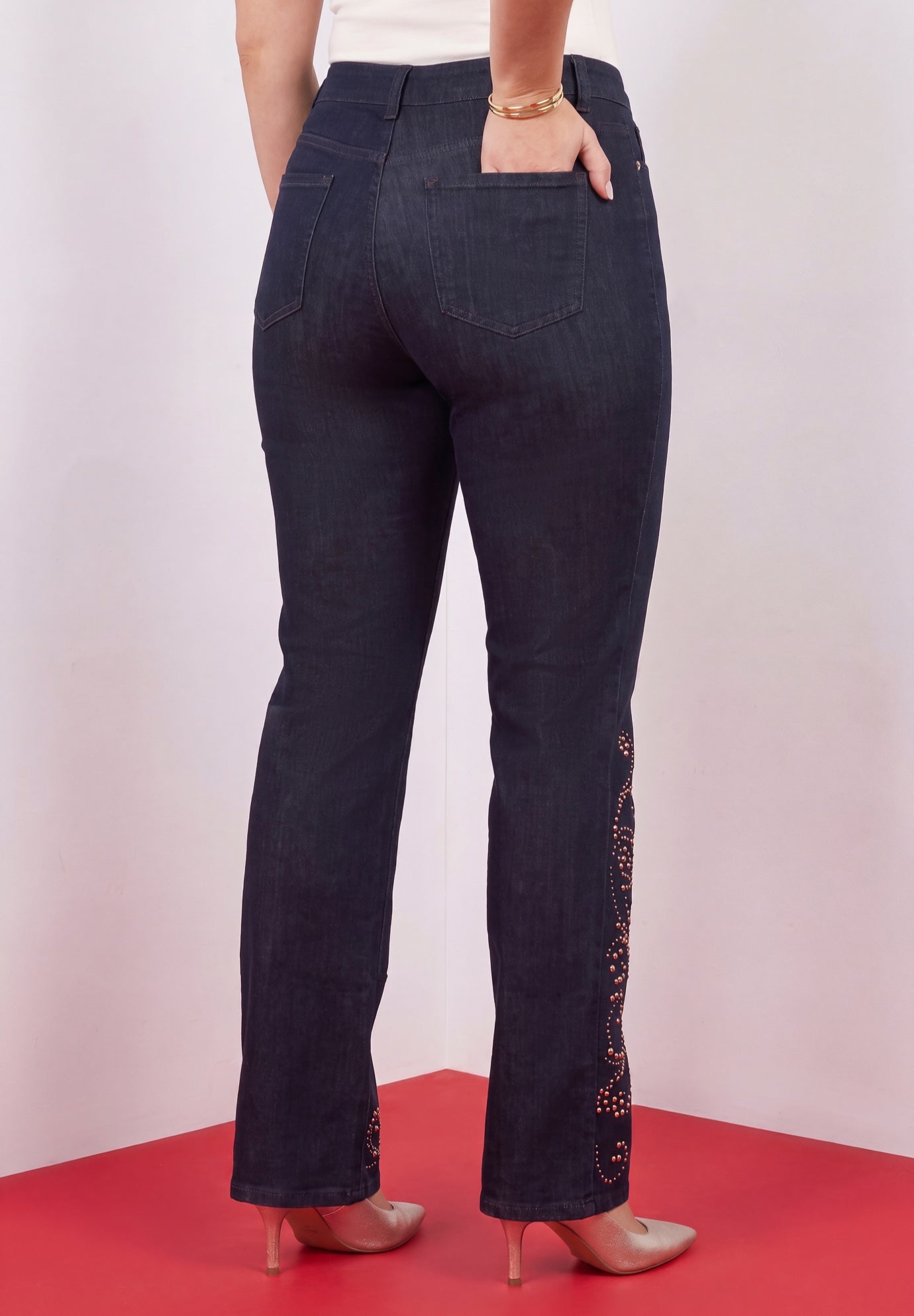 Plus Size 24/7 Embellished Bootcut Jeans image number 1